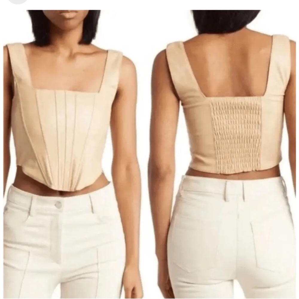 NWT- faux leather corset crop top